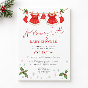 Convites Chuveiro de Roupas Natalzinho Alegre Baby Shower