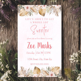 Convites Chuveiro Floral Cor-de-Rosa de Pampas