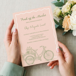 Convites Chuveiro Nupcial de Bicicleta Floral Fresh Off The