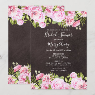 Convites Chuveiro Nupcial Floral Aquarela Lousa
