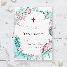 Convites Ciano e Lavanda sob o batismo marinho