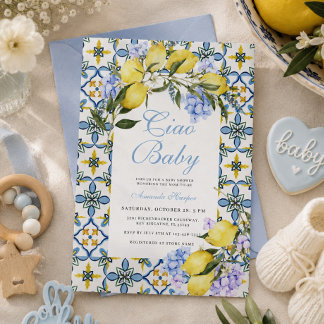 Convites Ciao Baby Costa Amalfi Limão Itália Chá de Bebê