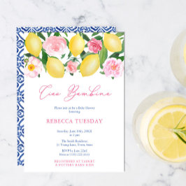 Convites Ciao Baby Itália Inspirou Chá de fraldas de Garota