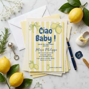 Convites Ciao Baby Italiano Costa Amalfi Faixa Amarela Limã