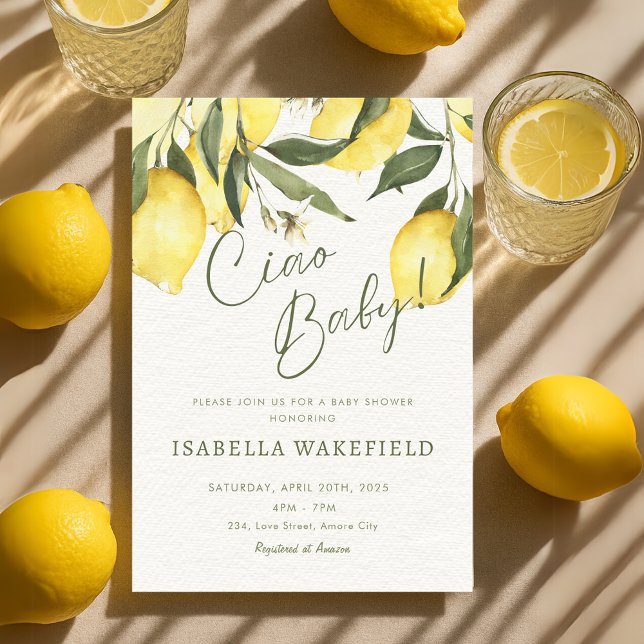 Convites Ciao Baby Italy Chá de fraldas (Ciao Baby Italian Italy Baby Shower Invitation)