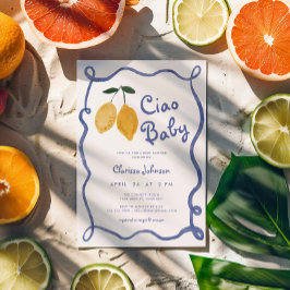 Convites Ciao Baby Lemon Italiano Amalfi Chá de fraldas