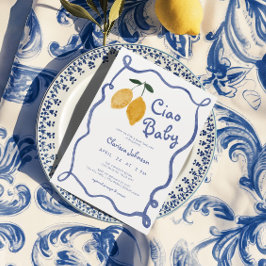 Convites Ciao Baby Lemon Italiano Amalfi Chá de fraldas
