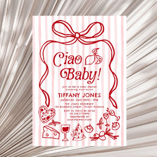 Convites Ciao Baby Red Whimssic Italiana Lemons Chá de fral