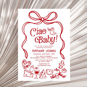 Convites Ciao Baby Red Whimssic Italiana Lemons Chá de fral