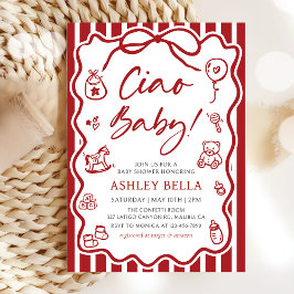 Convites Ciao Baby Whimsic Chá de fraldas Italiano