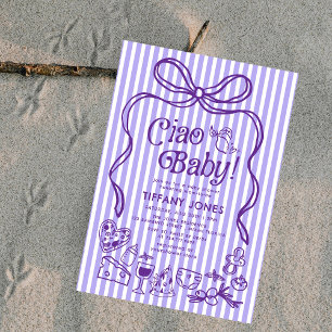 Convites Ciao Baby Whimssic Italiana Lemons Chá de fraldas