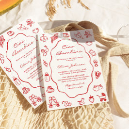 Convites Ciao Bambino - Chá de fraldas Ilustrado Italiano