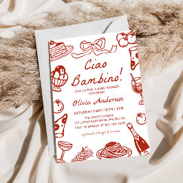 Convites Ciao Bambino Whimsical Italian Pizza Baby Shower