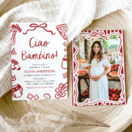 Convites Ciao Bambino Whimsical Italiana Pizza Chá de frald