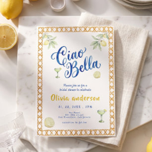 Convites Ciao Bella limão Cítrico Chuveiro de Noiva Italian