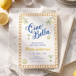 Convites Ciao Bella limão Cítrico Chuveiro de Noiva Italian