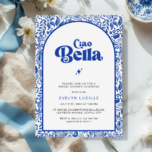 Convites Ciao Bella Moderno Retro Chuveiro de Noiva Italian