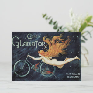Convites Ciclos Gladiator, Arte Nova Vitoriana Vintage