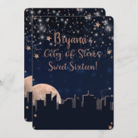 Cidade das Estrelas Rosa Douradas Estrelas Céu Azu