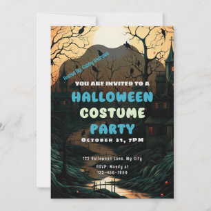 Convites Cidade de Halloween Vintage Halloween