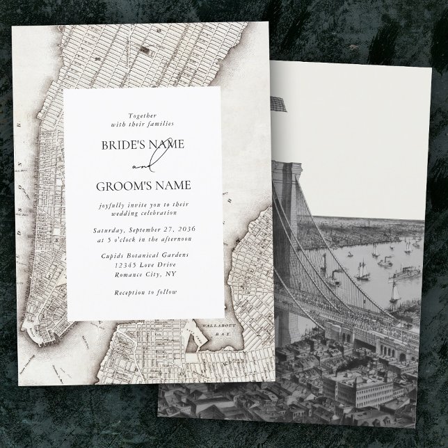 Convites Cidade de Nova York Destino Casamento NYC (New York City Destination NYC Wedding Invitation)