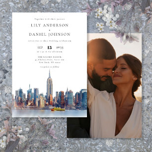 Convites Cidade de Nova York Foto de Destino Casamento