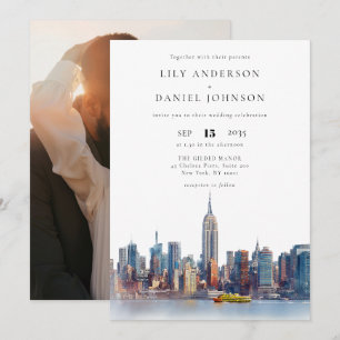 Convites Cidade de Nova York Foto de Destino Casamento