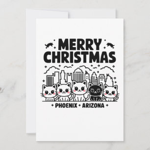 Convites Cidade de Phoenix Arizona Feliz Natal Gatos EUA