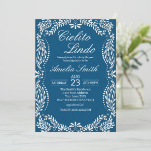 Convites Cielito lindo azul empoeirado baby shower mexicano