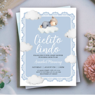 Convites Cielito Lindo Blue Cloudy Sky Baby Boy Chá