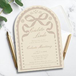 Convites Cielito Lindo Cream Tan Papel Picado Baby Shower