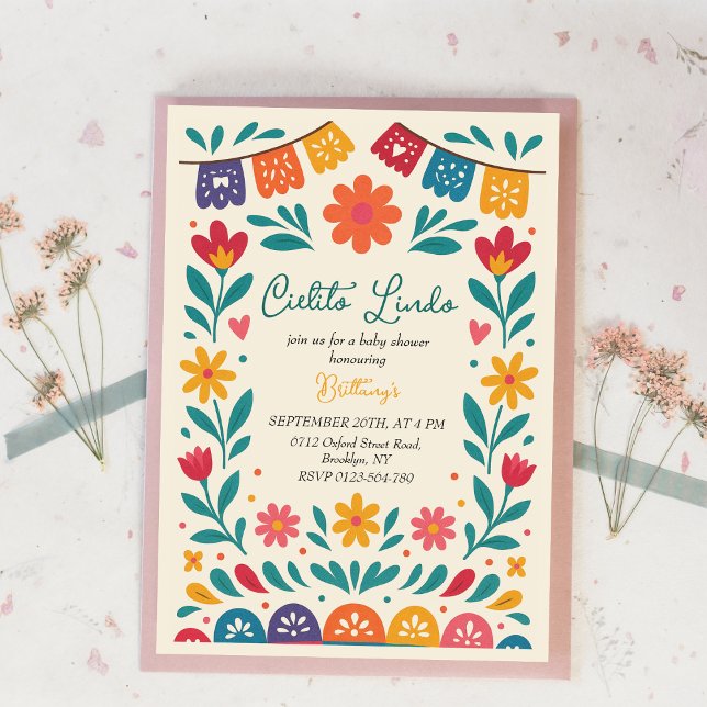 Convites Cielito Lindo Mexican Colorful Baby Shower  (Criador carregado)