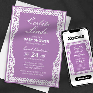 Convites Cielito Lindo Papel Picado Chá de fraldas mexicano