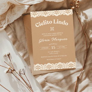 Convites Cielito Lindo Papel Picado Chá de fraldas neutro