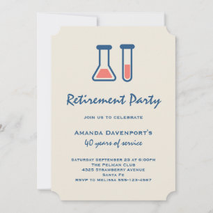 Convites Ciência de Béquer e Tubo de Ensaio Tema de Aposent