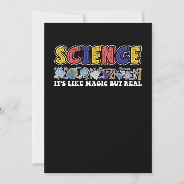 Convites Ciência É como Magia, mas Cientista Real (Frente)