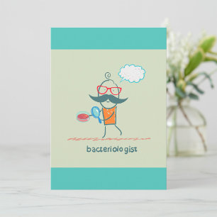 Convites Cientista bacteriologista engraçado com bigode gra