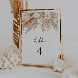 Convites CIERA Bohemian Pampas Beige Desert Table Numbers