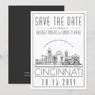 Convites Cincinnati Casamento Silhueta Estilizada Salve a D