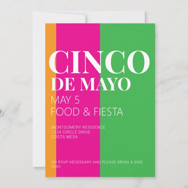 Convites Cinco De Mayo BBQ Party Invitation (Frente)