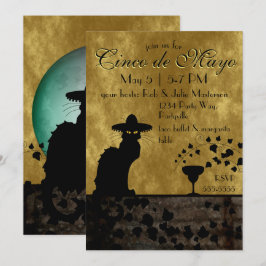 Convites Cinco de Mayo Chat Noir / Gato Negro