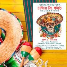 Cinco de Mayo Chihuahua Vestindo Sombrero & Serape