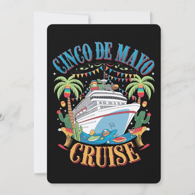 Convites Cinco De Mayo Cruise México Navio Mexicano Fiesta (Frente)