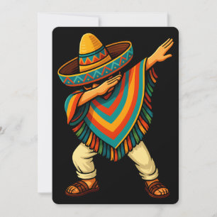 Convites Cinco de Mayo Dabbing mexicano Poncho