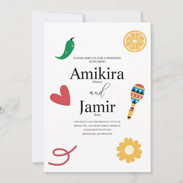 Convites Cinco de Mayo mexicano moderno (Frente)