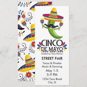 Convites Cinco de Mayo Pepper Sombrero