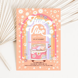 Convites CINCO é um Aniversário de Vibe Daisy Groovy 5