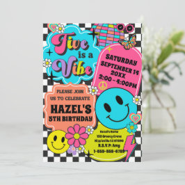 Convites Cinco é uma Festa de aniversário do Vibe Retro Smi