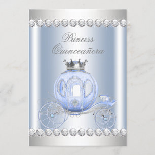 Convites Cinderela Azul Princesa Príncipes Quinze Anos Prat