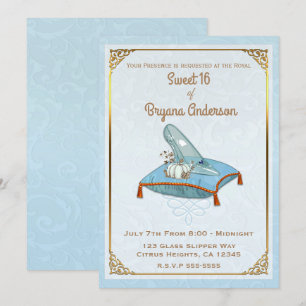 Convites Cinderela de Contos de Fadas Sapato de Vidro Festa